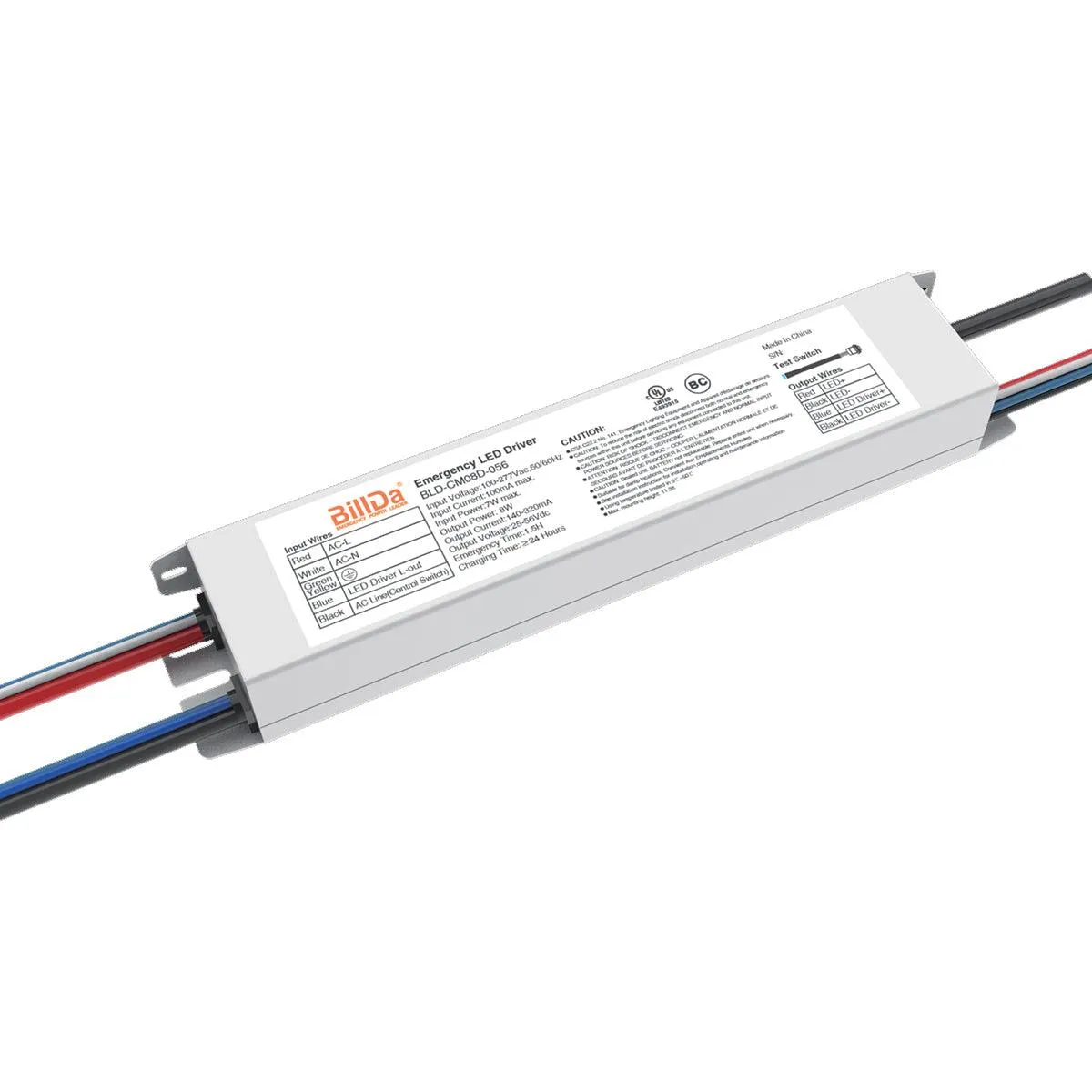 Emergency LED Driver, 8 Watts, 25-56V DC Output, 100-277VAC