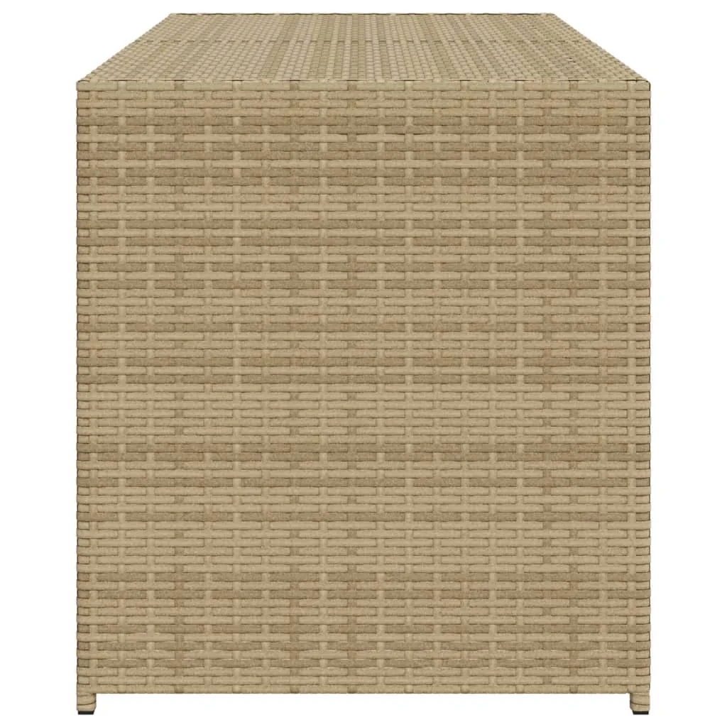 Garden Storage Box Mix Beige 283L Poly Rattan