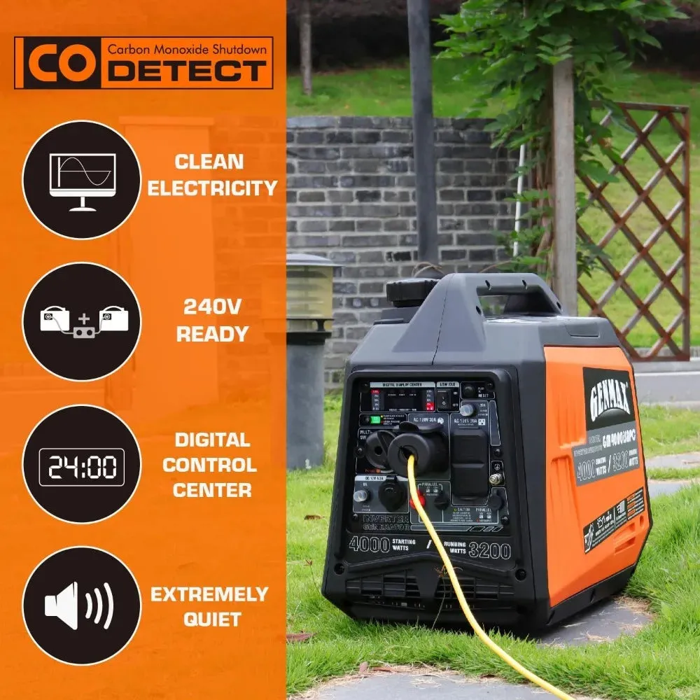 GENMAX Quiet Power Series 4000-Watt Inverter Generator – Ultra Lightweight, EPA Compliant, Ideal for Home Backup & Camping