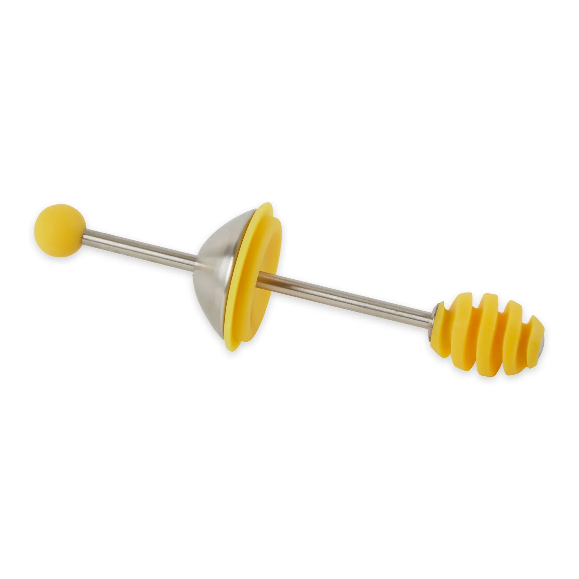 Honey Jar With Silicone Dipper - Yellow