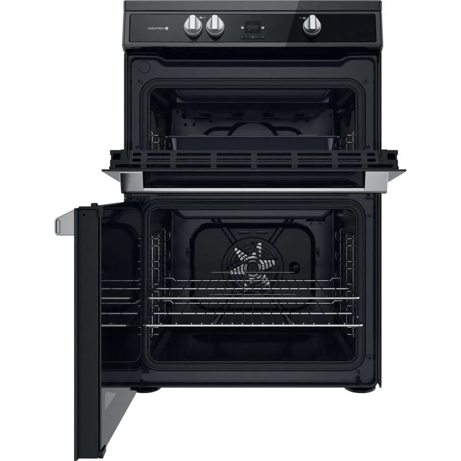 Hotpoint HDT67I9HM2C 60cm Electric Cooker in Black Double Oven Induction Hob