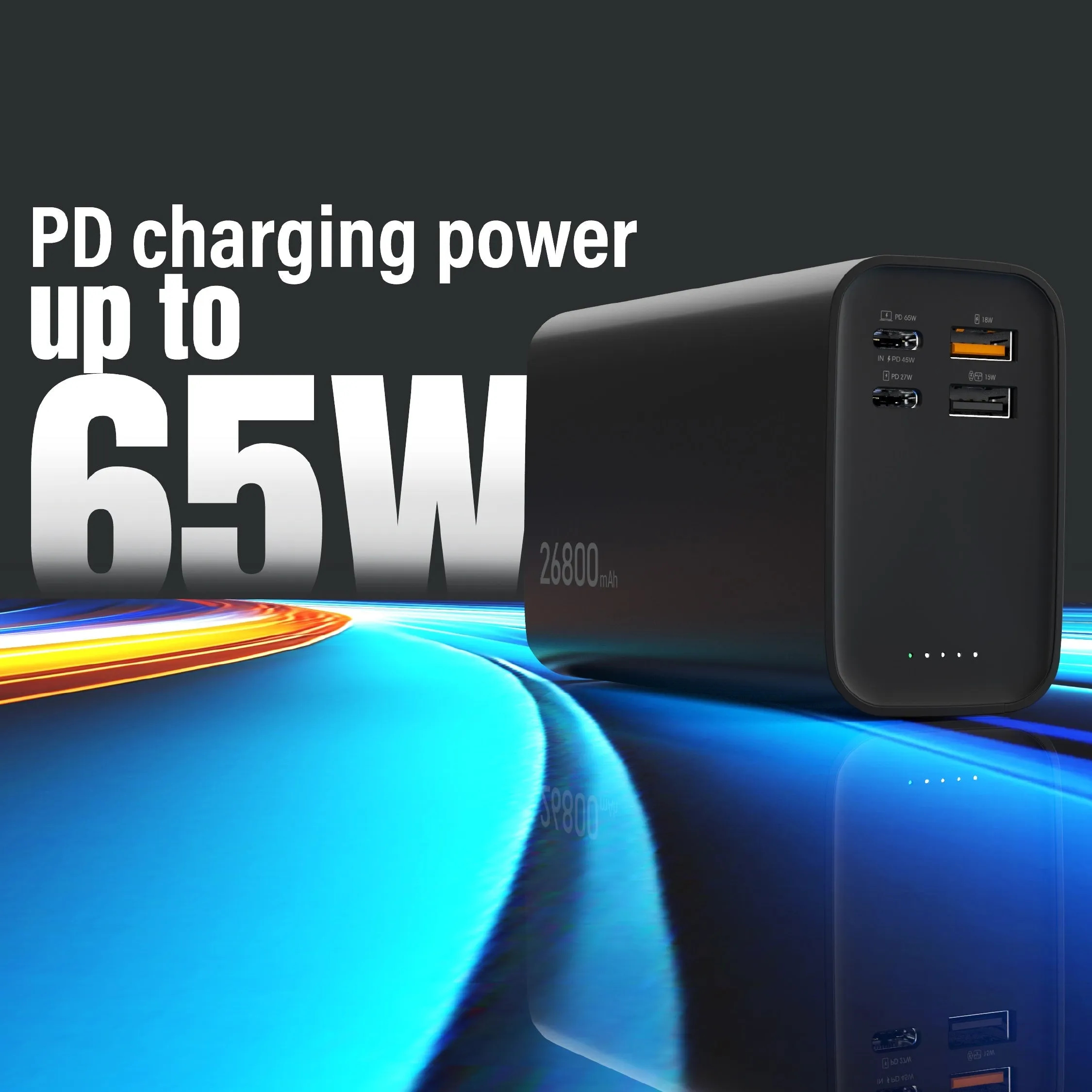 j5create 26800mAh PD 65W 4-Port Power Bank, JPB26465