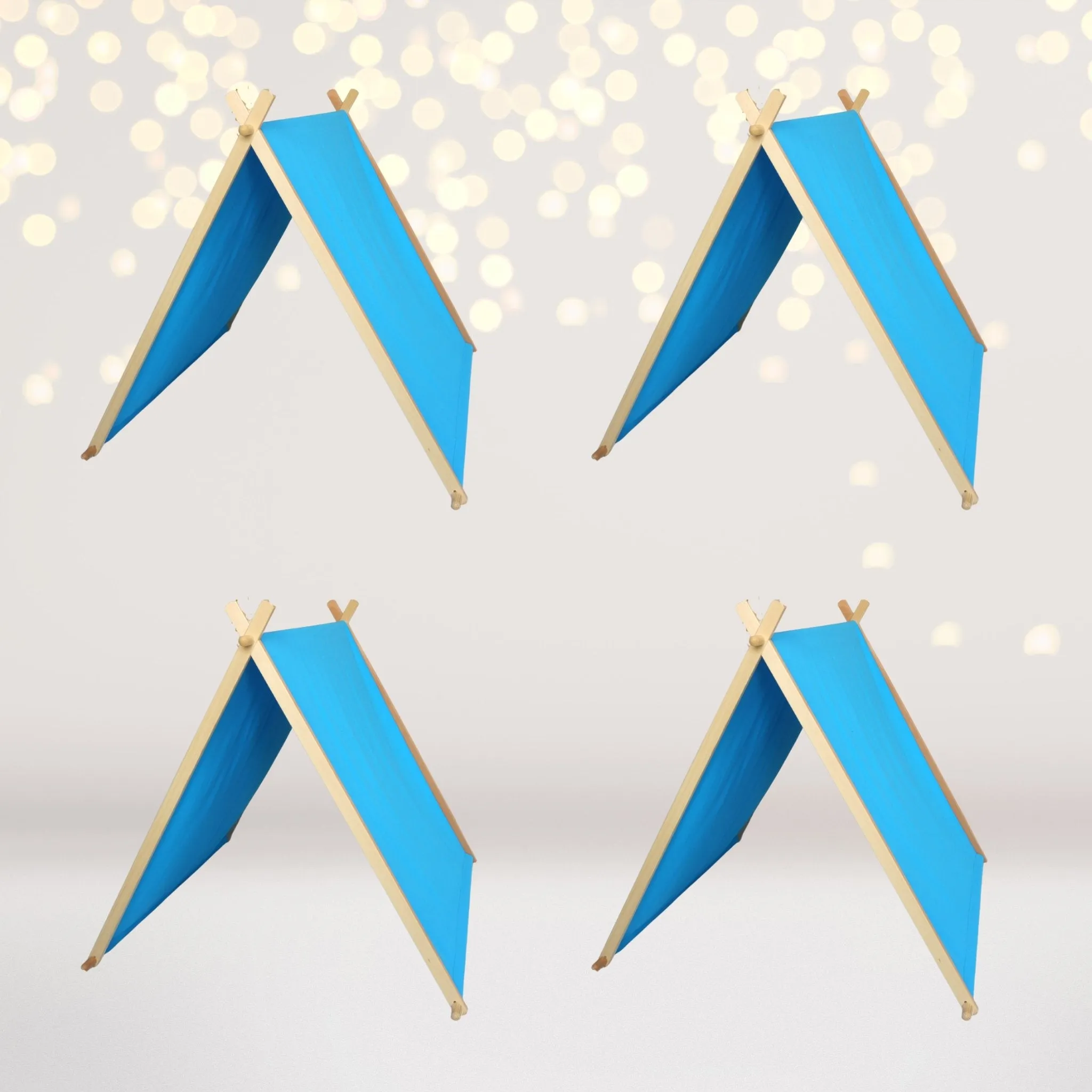 Kids A-Frame Sleepover Tents with Lights 4 pack