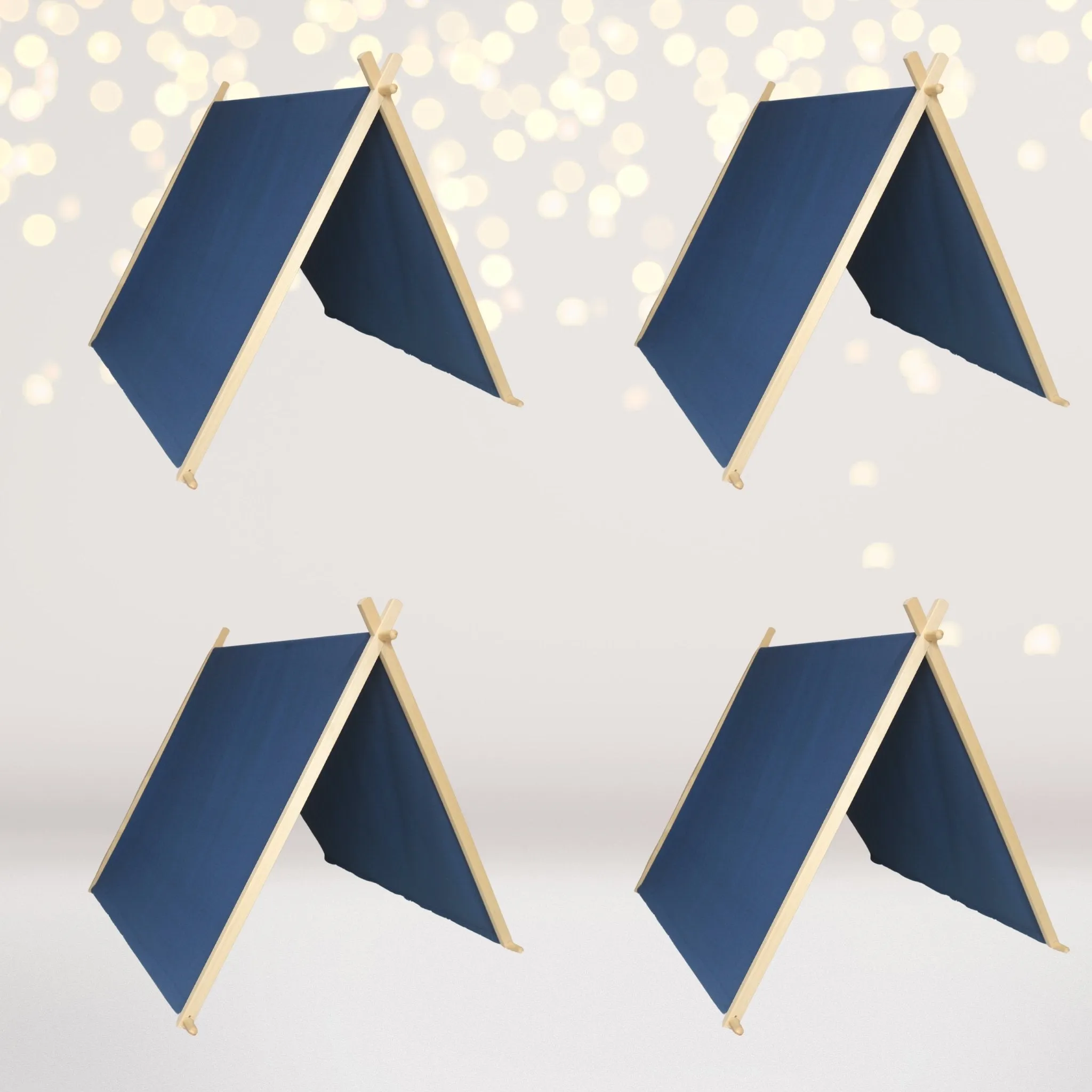Kids A-Frame Sleepover Tents with Lights 4 pack