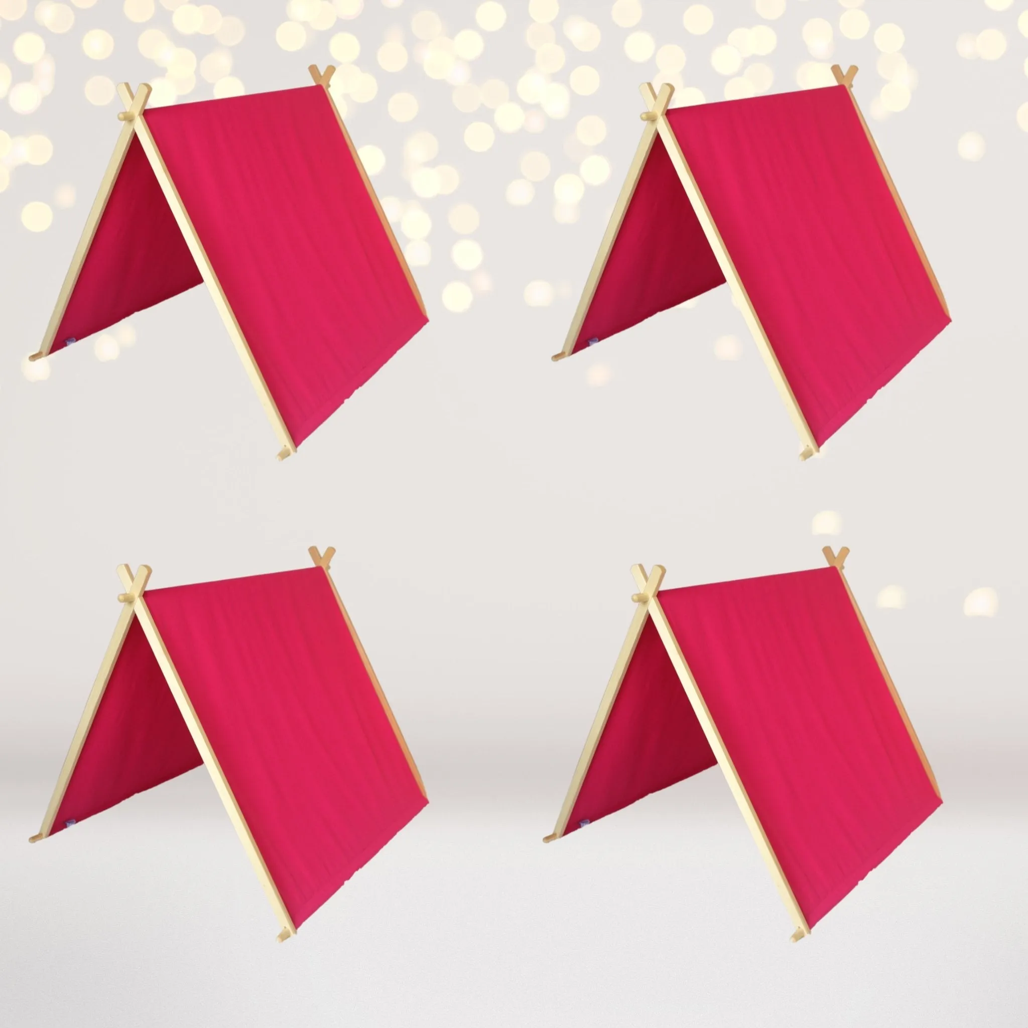 Kids A-Frame Sleepover Tents with Lights 4 pack