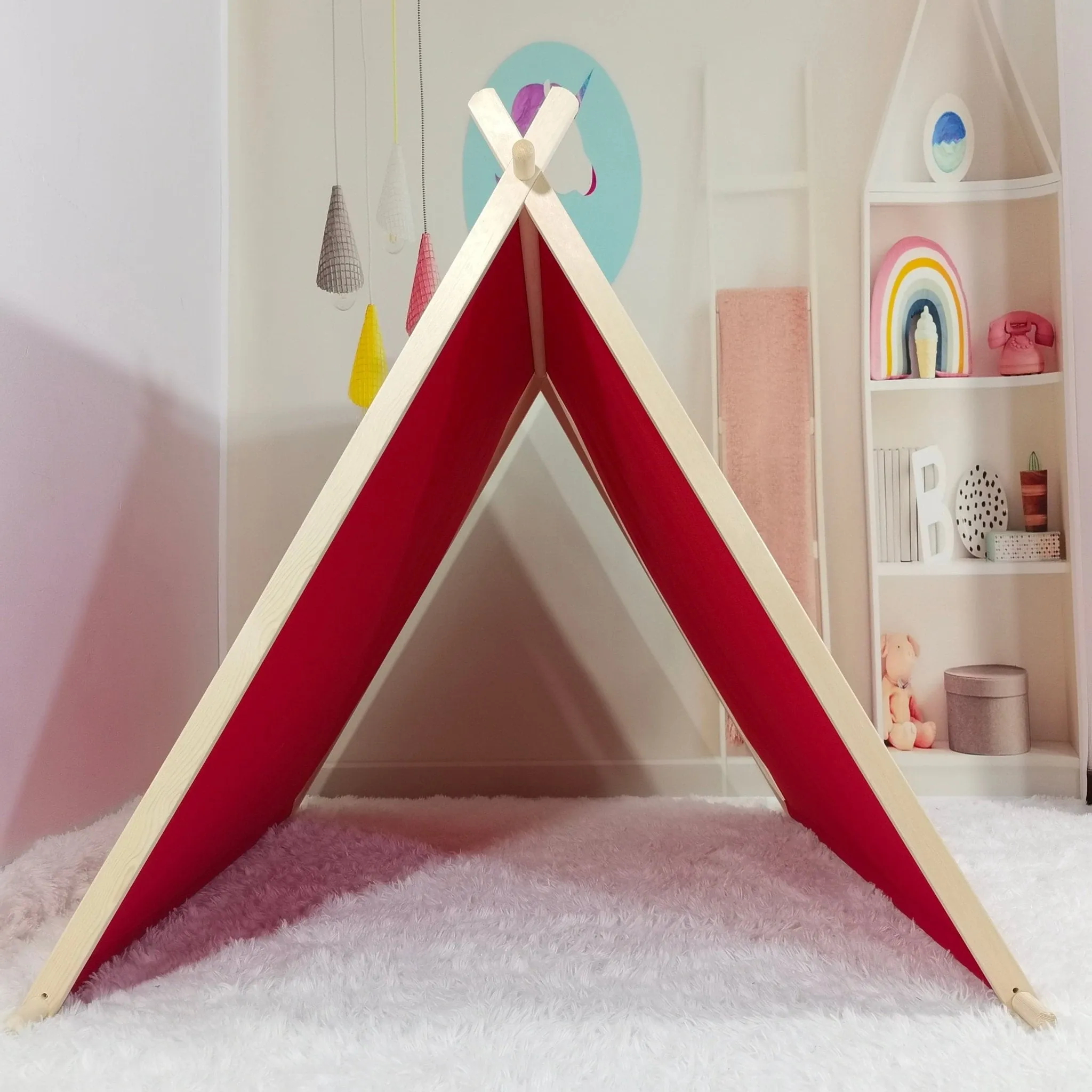 Kids A-Frame Sleepover Tents with Lights 4 pack