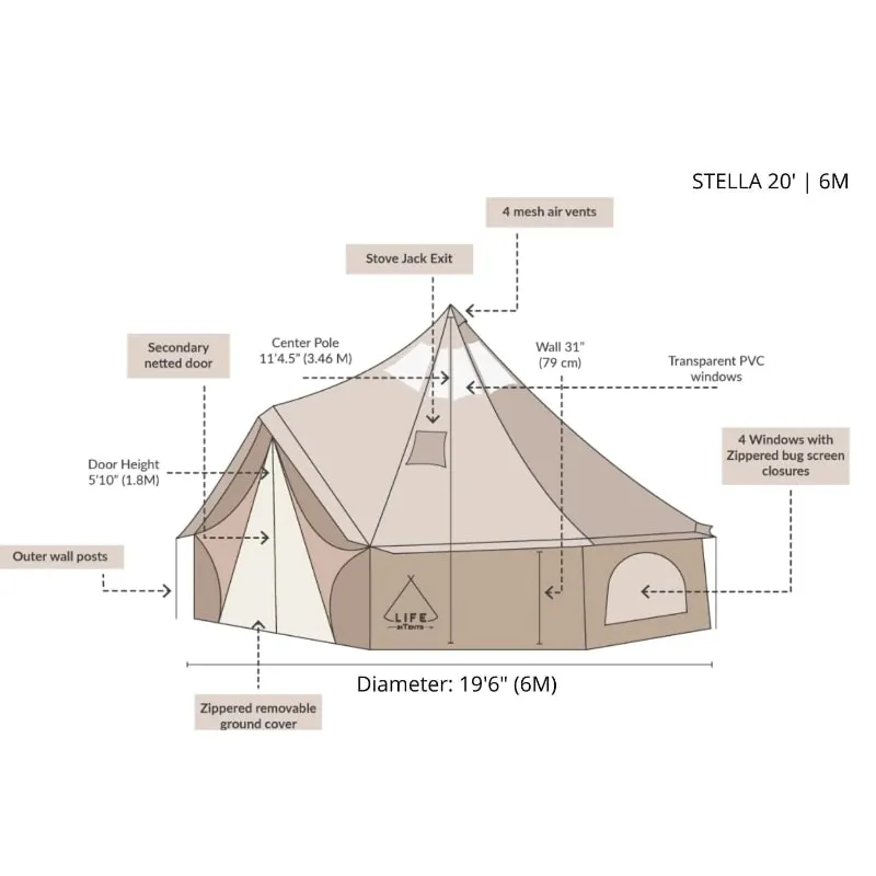 LifeInTents Stella Stargazer Canvas Bell Tent