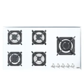 Lofra Marte 90 HGB950 White Glass 5 Burner Gas Hob 90cm