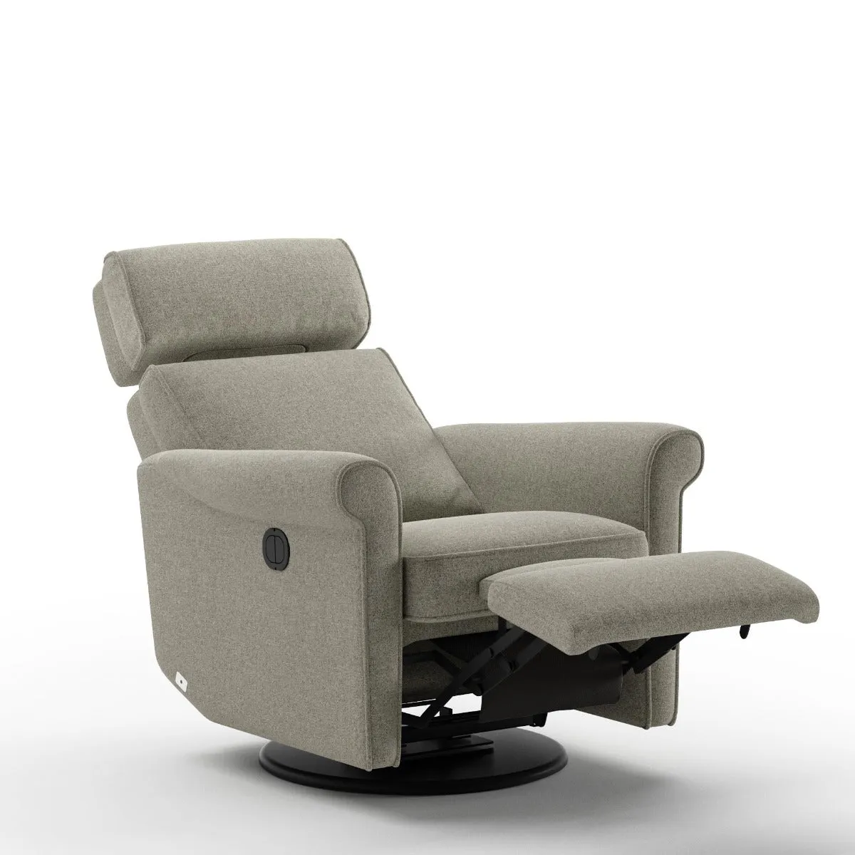 Luonto Furniture Rolled Recliner - Power & Battery - Rene 03