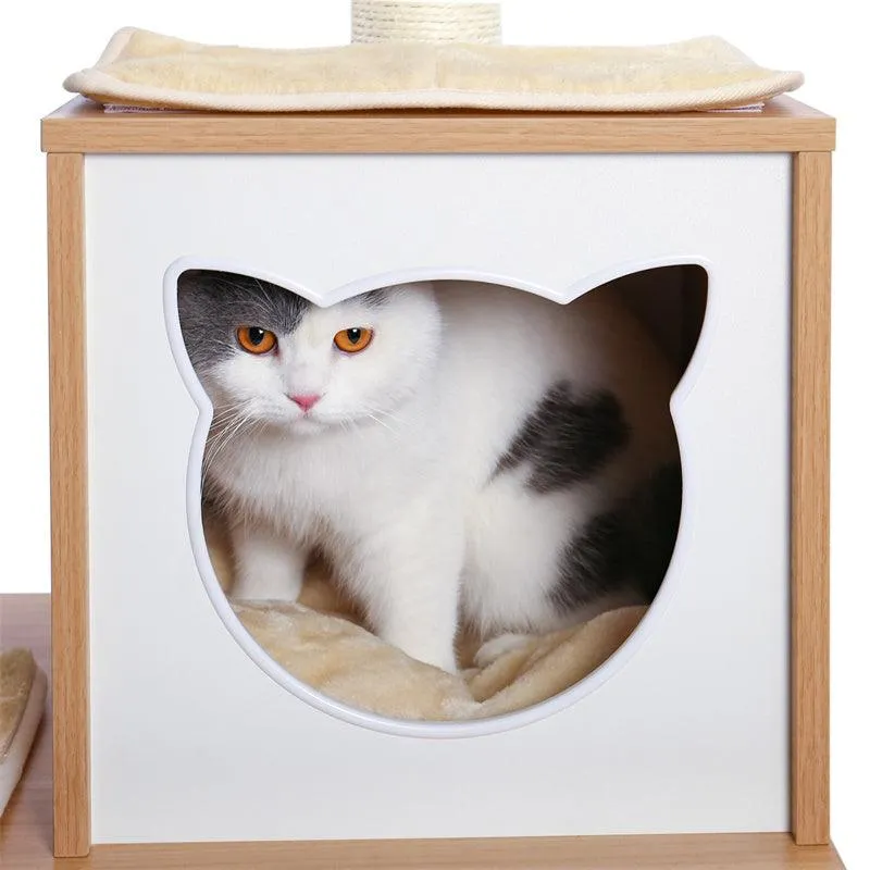 Modern Cat Tree Tower for Indoor Cats with Hammock