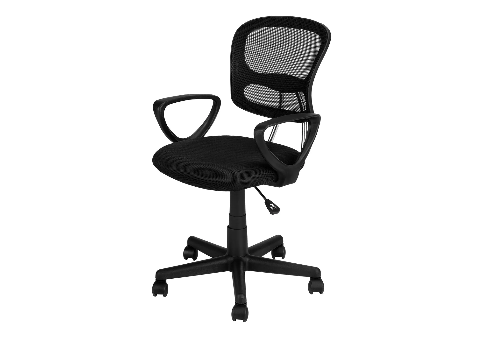 Office Chair, Adjustable Height, Swivel, Ergonomic, Armrests, Computer Desk, Work, Juvenile, Black Mesh, Black Metal, Contemporary, Modern