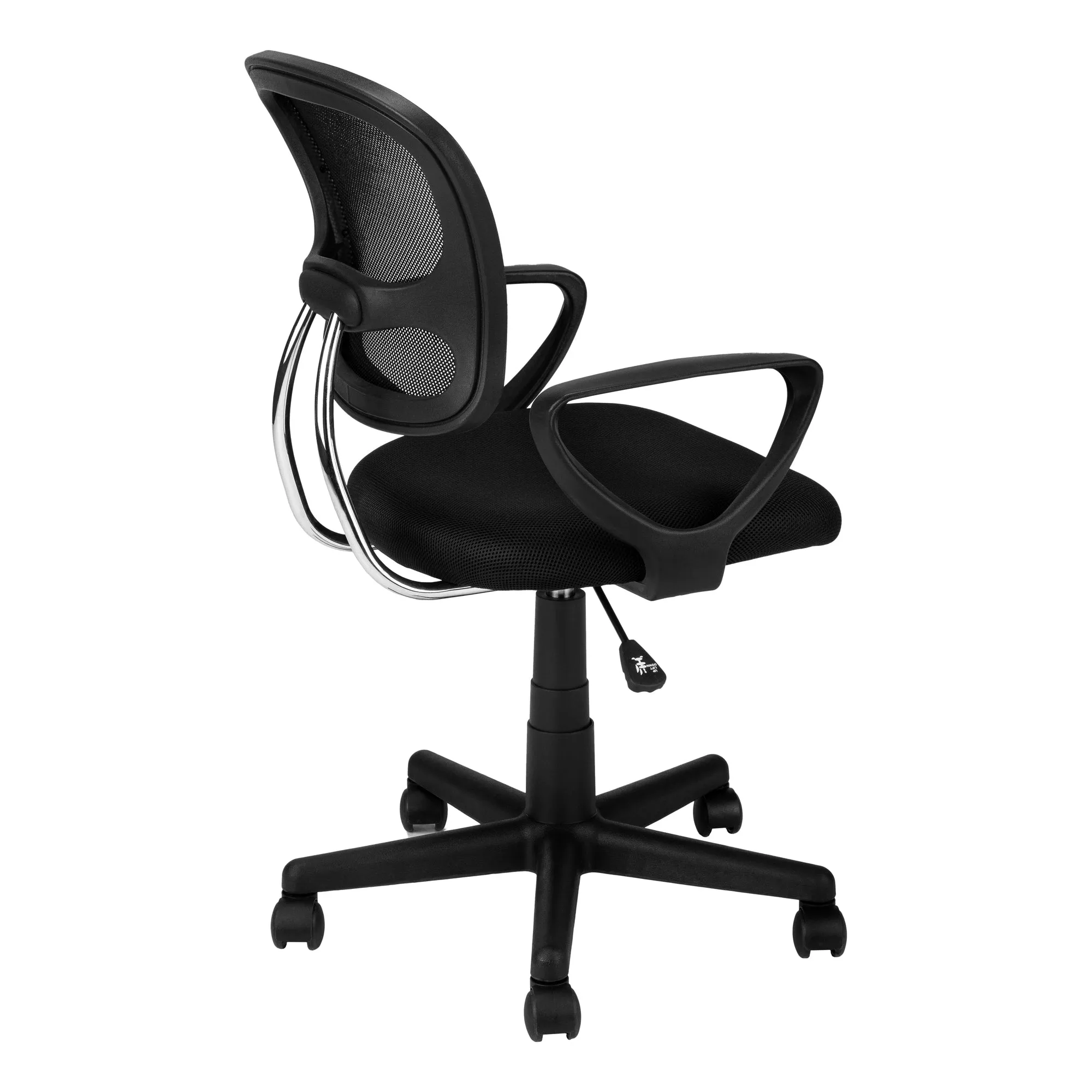 Office Chair, Adjustable Height, Swivel, Ergonomic, Armrests, Computer Desk, Work, Juvenile, Black Mesh, Black Metal, Contemporary, Modern