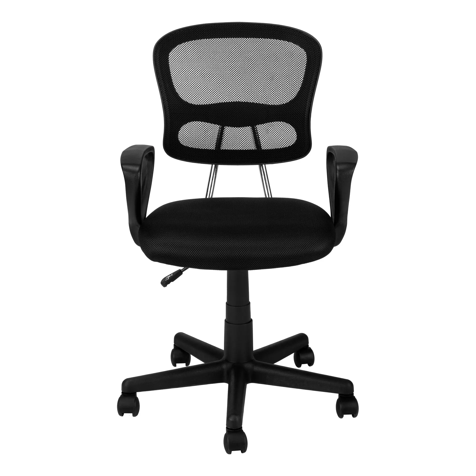 Office Chair, Adjustable Height, Swivel, Ergonomic, Armrests, Computer Desk, Work, Juvenile, Black Mesh, Black Metal, Contemporary, Modern