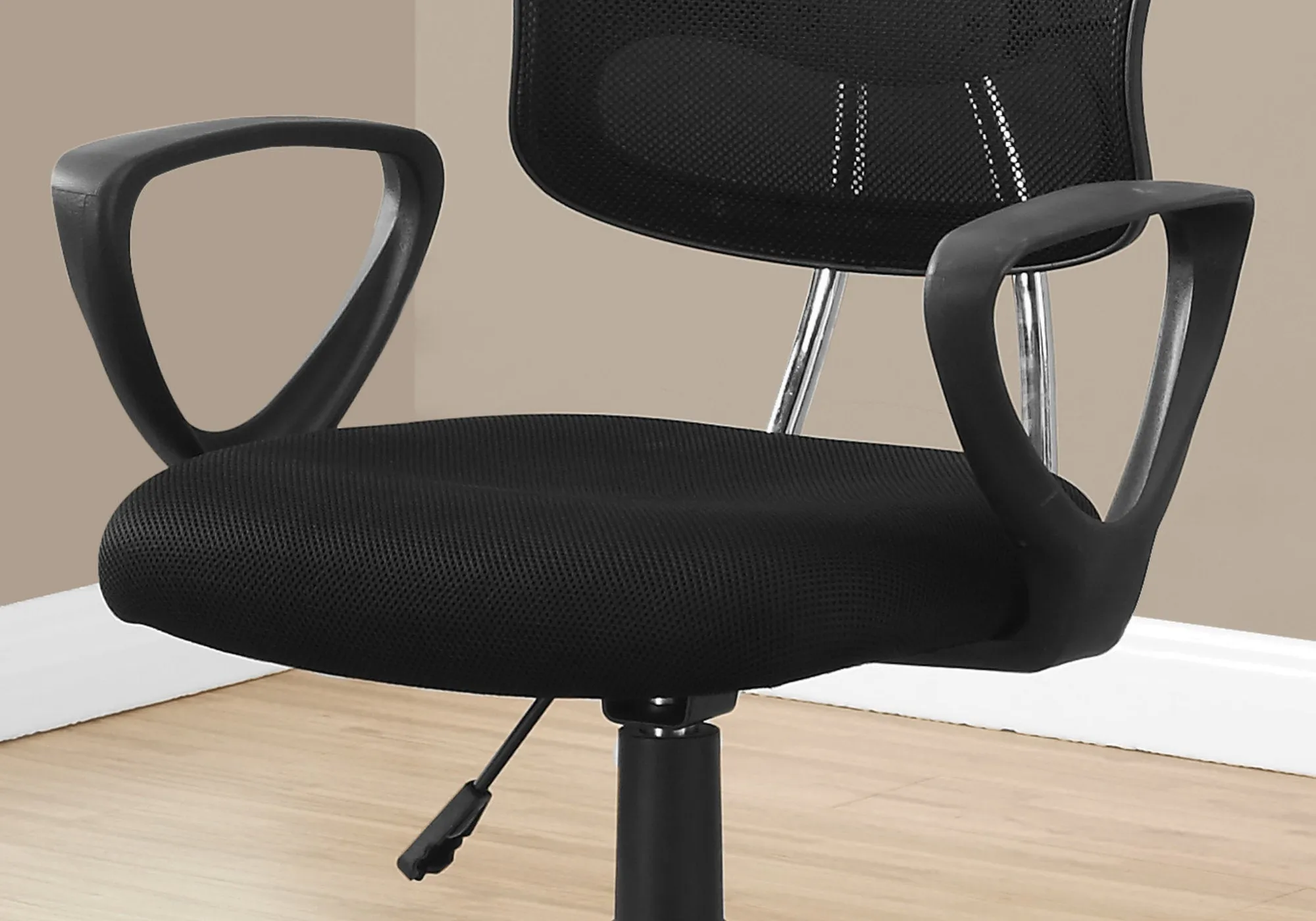 Office Chair, Adjustable Height, Swivel, Ergonomic, Armrests, Computer Desk, Work, Juvenile, Black Mesh, Black Metal, Contemporary, Modern