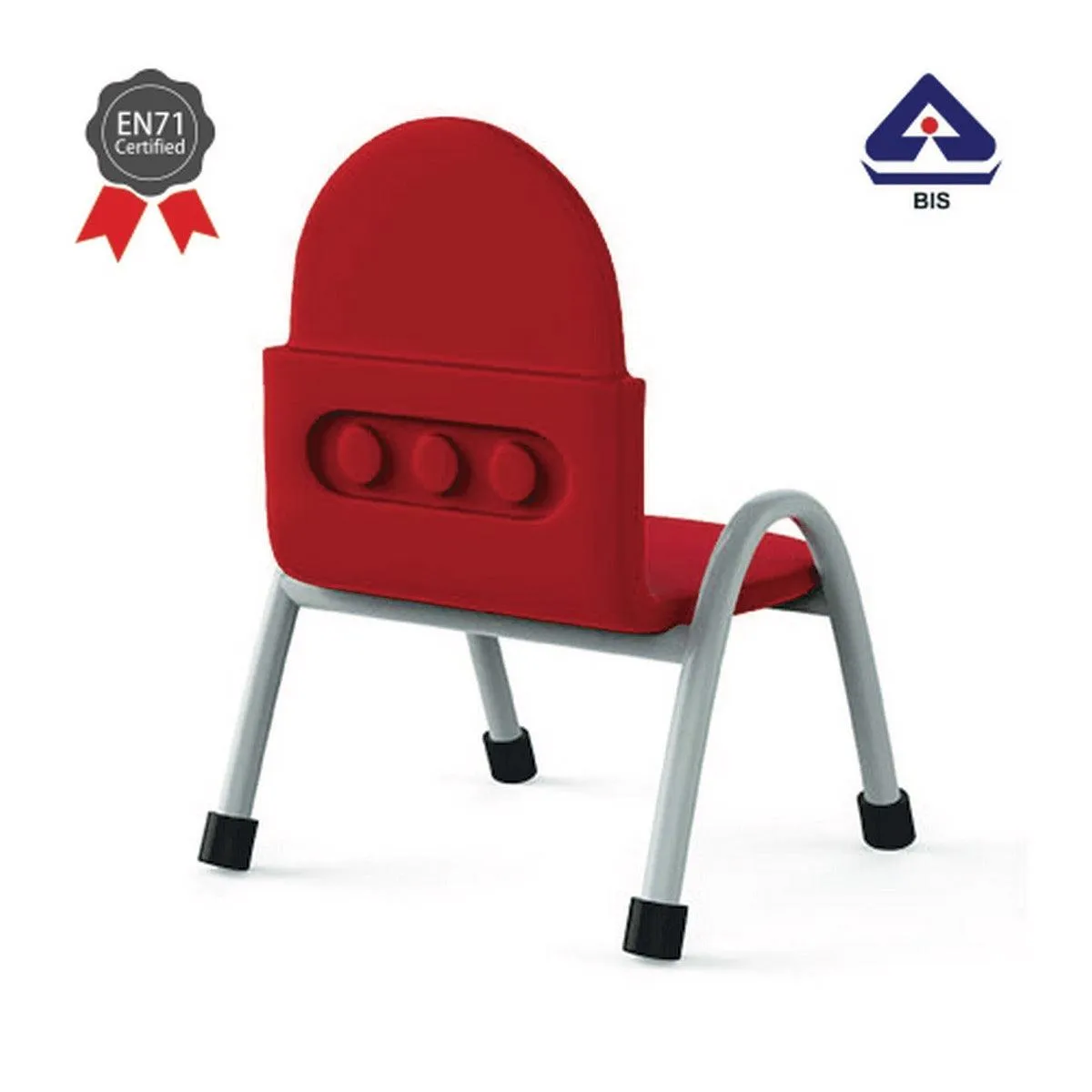 Ok Play Robo Chair, Study Chair, Sturdy And Durable Chair, Plastic Chair, Perfect For Home, Creches And School, Red, 2 to 4 Years, Height 8 Inches