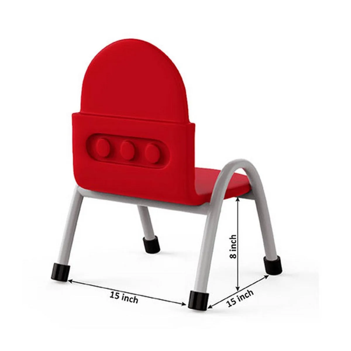 Ok Play Robo Chair, Study Chair, Sturdy And Durable Chair, Plastic Chair, Perfect For Home, Creches And School, Red, 2 to 4 Years, Height 8 Inches
