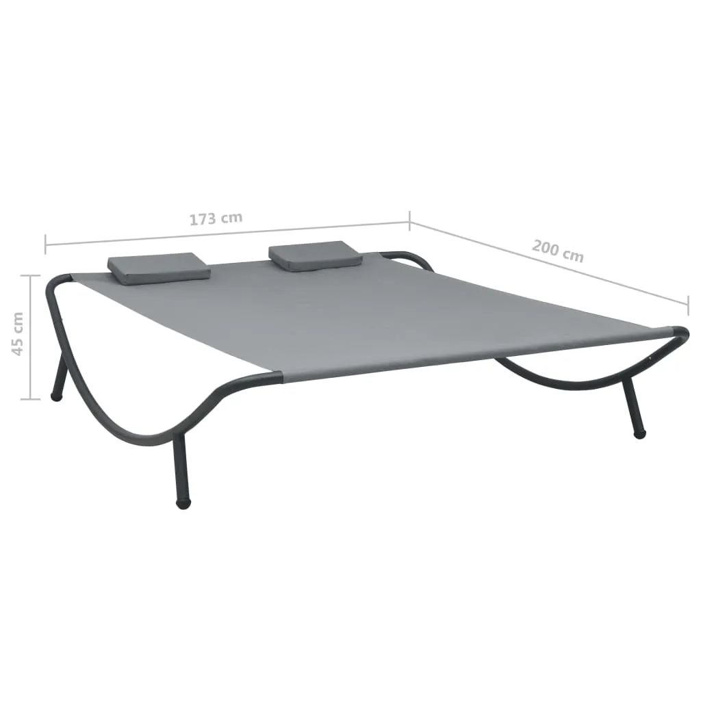 Outdoor Lounge Bed Fabric Anthracite