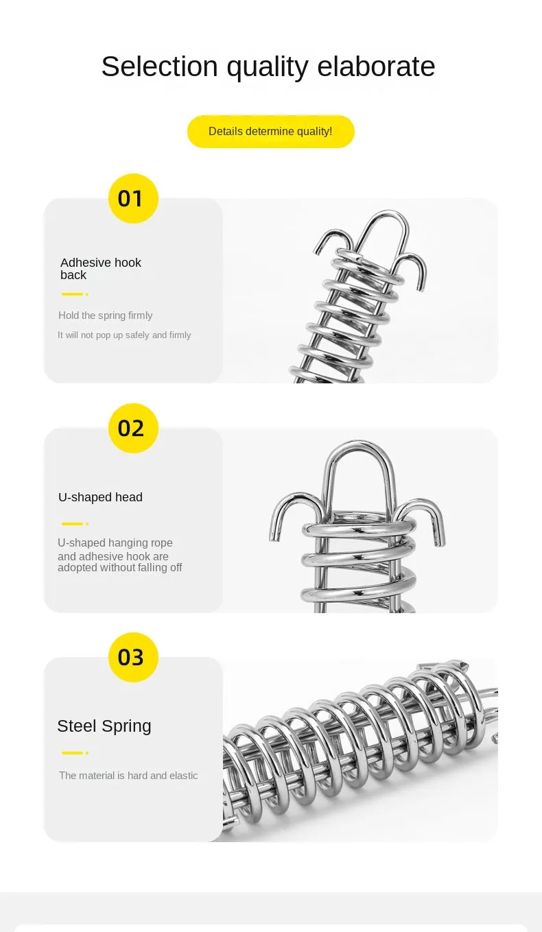 Outdoor stainless steel Tent Spring Buckle Camping Accessories (10 Pack-1 Set(4 Pcs))