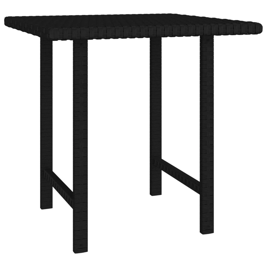Patio Side Tables 3 pcs Black Poly Rattan