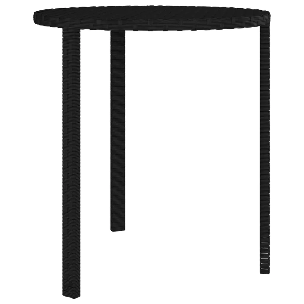 Patio Side Tables 3 pcs Black Poly Rattan