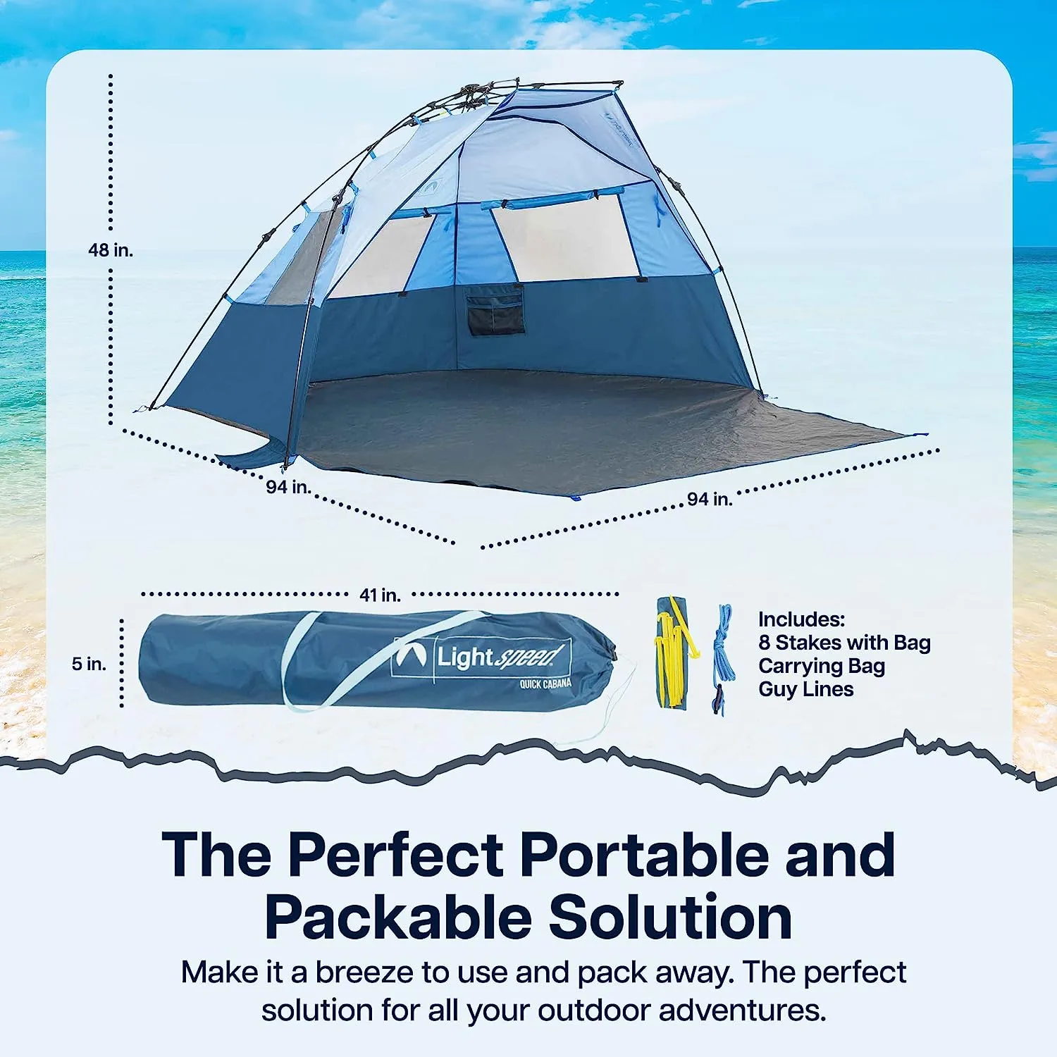 Quick Cabana Beach Tent, Sun Shelter