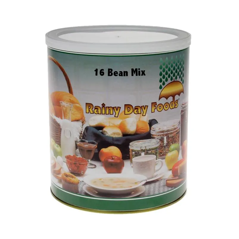 Rainy Day Foods Gluten-Free 16 Bean Mix 84 oz #10 Can - 26 Servings