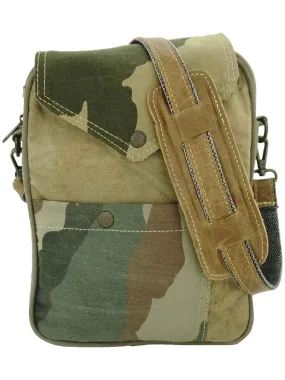 Recycled Military Tent Crossbody with Camoflauge