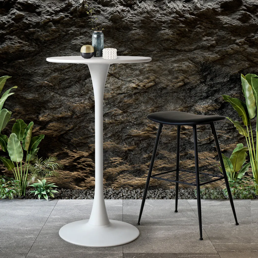 Set of 2 Round Bar Table Pub Tables - White