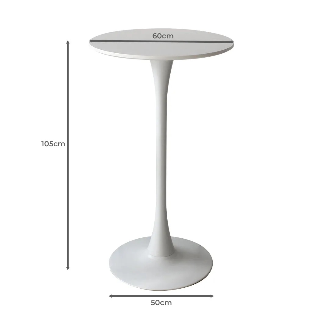Set of 2 Round Bar Table Pub Tables - White