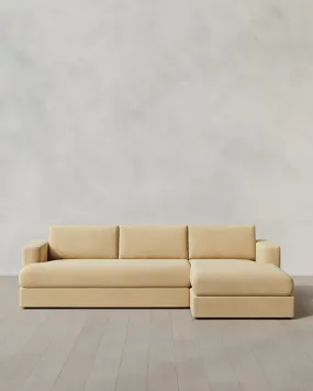 Sierra Performance Velvet Curved Arm Chaise Sectional