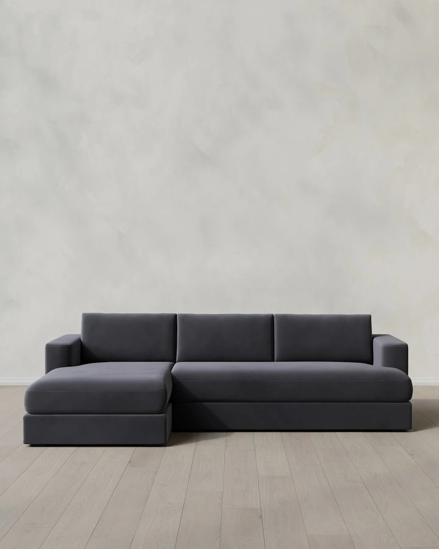 Sierra Performance Velvet Curved Arm Chaise Sectional