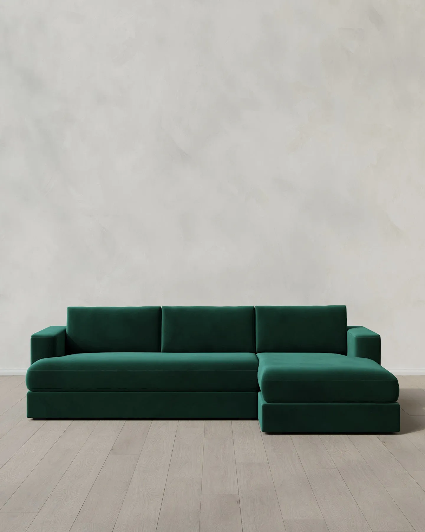 Sierra Performance Velvet Curved Arm Chaise Sectional
