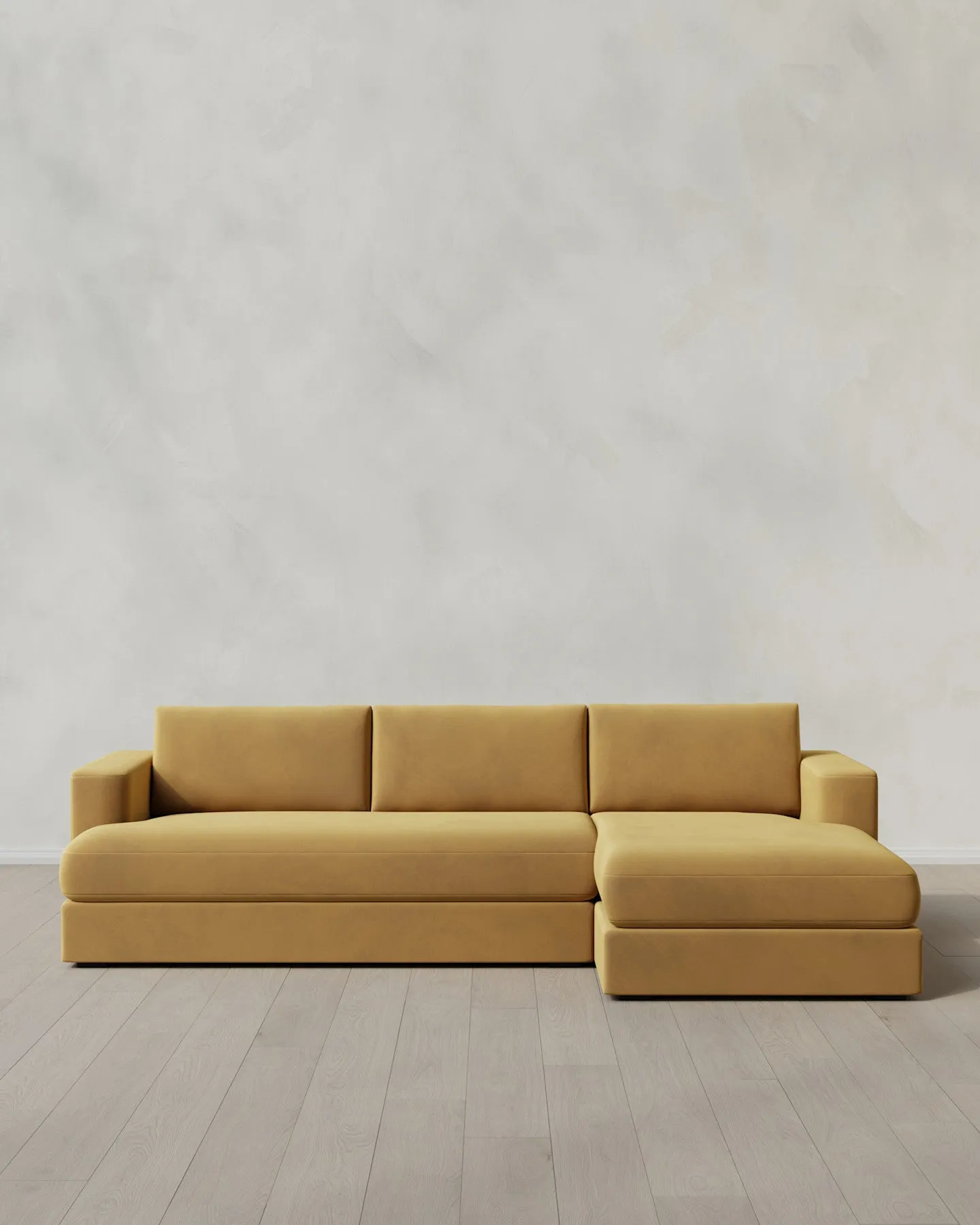 Sierra Performance Velvet Curved Arm Chaise Sectional