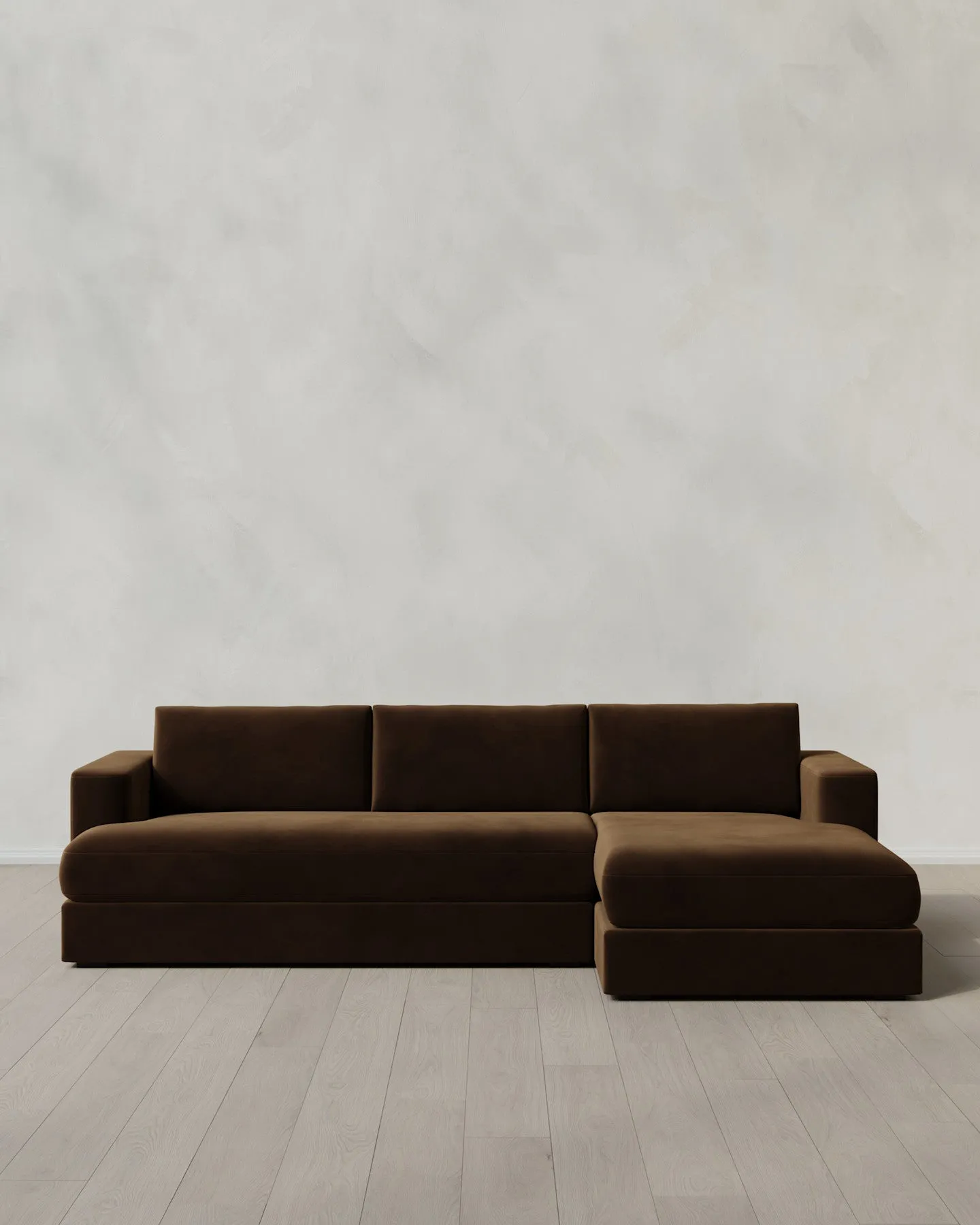 Sierra Performance Velvet Curved Arm Chaise Sectional