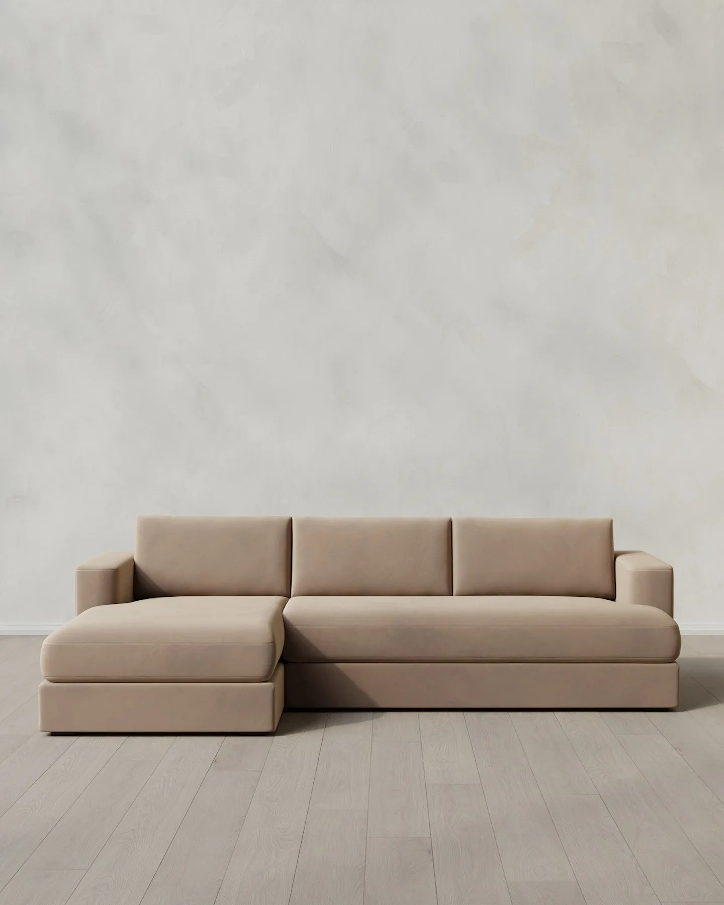 Sierra Performance Velvet Curved Arm Chaise Sectional