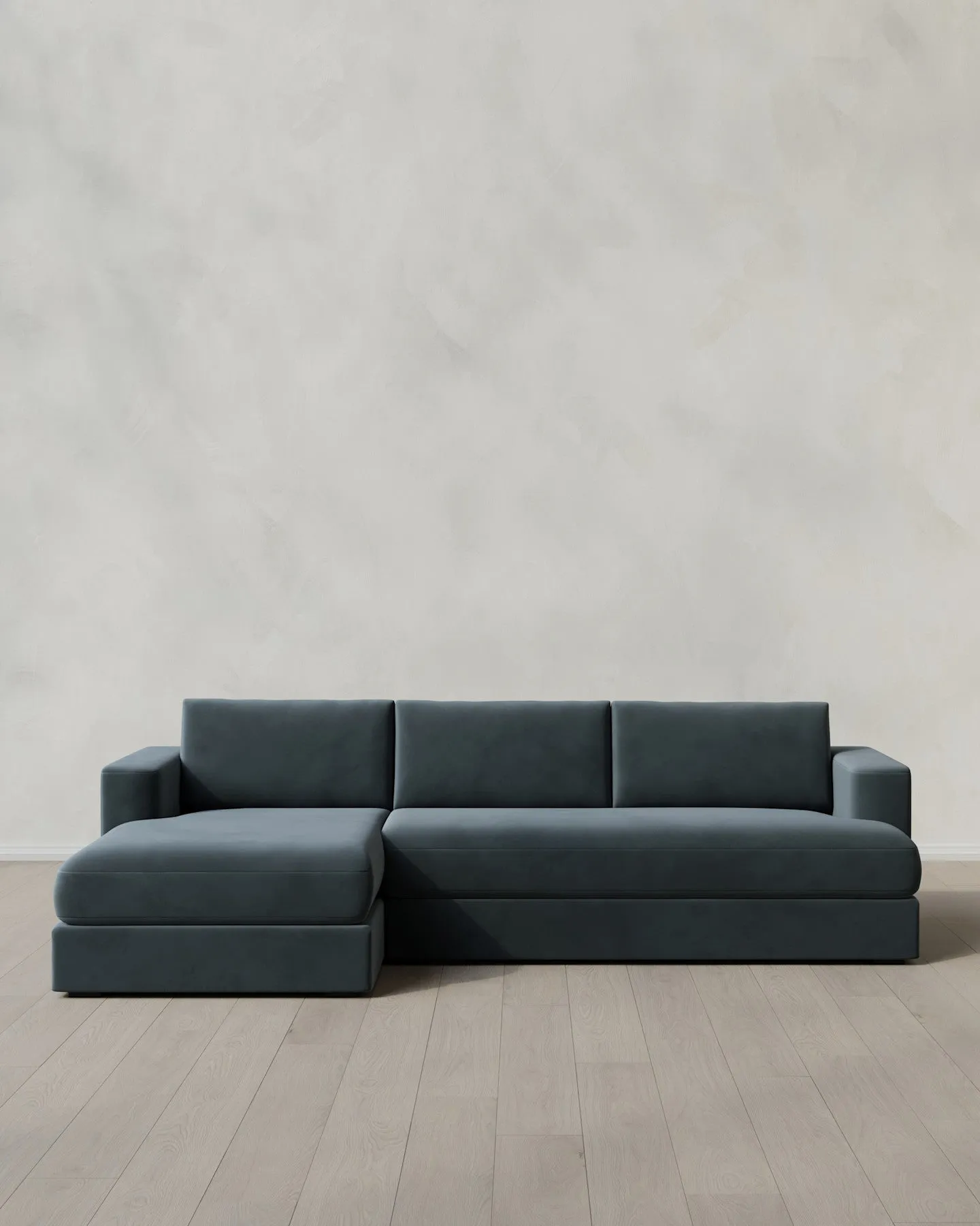 Sierra Performance Velvet Curved Arm Chaise Sectional