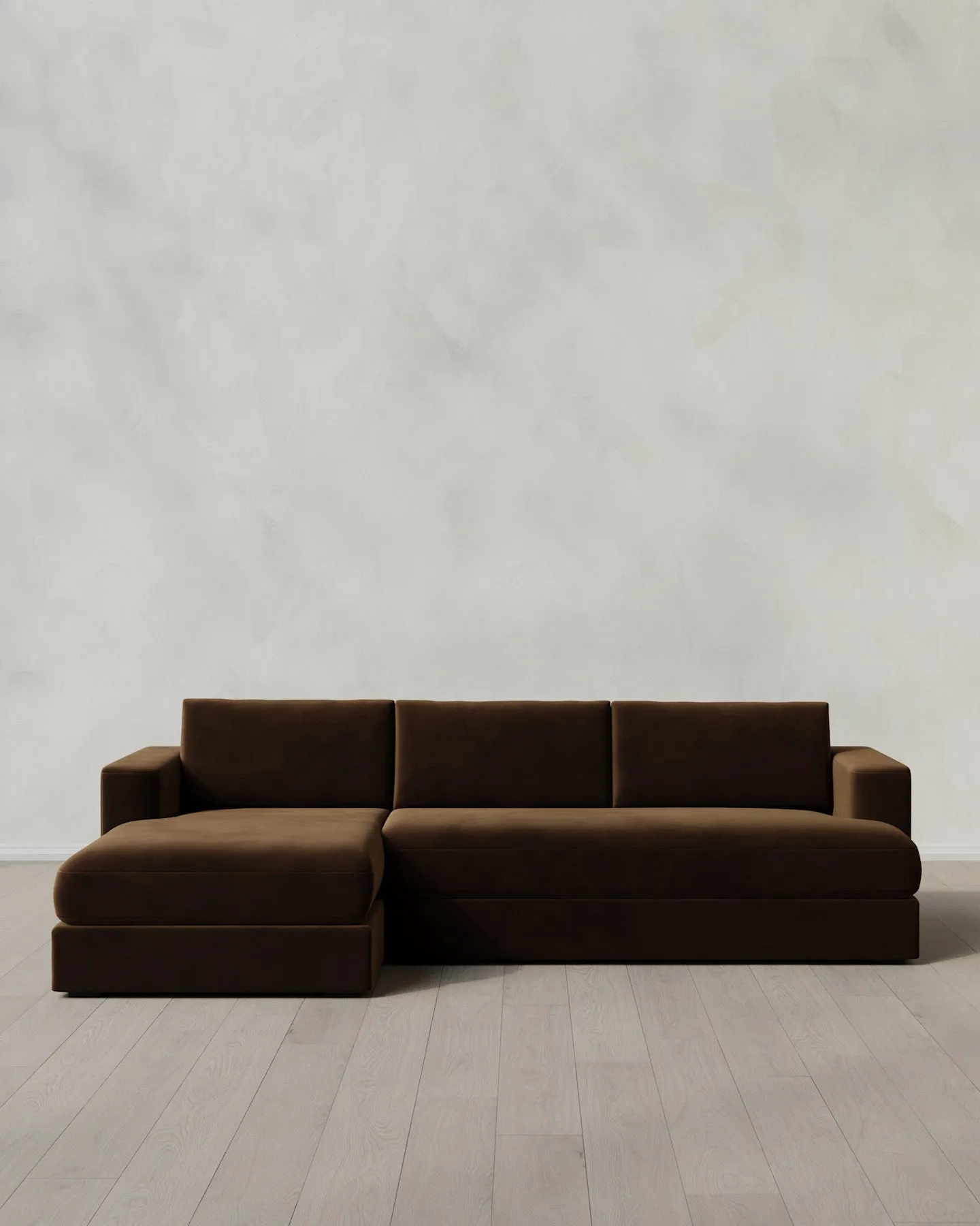Sierra Performance Velvet Curved Arm Chaise Sectional
