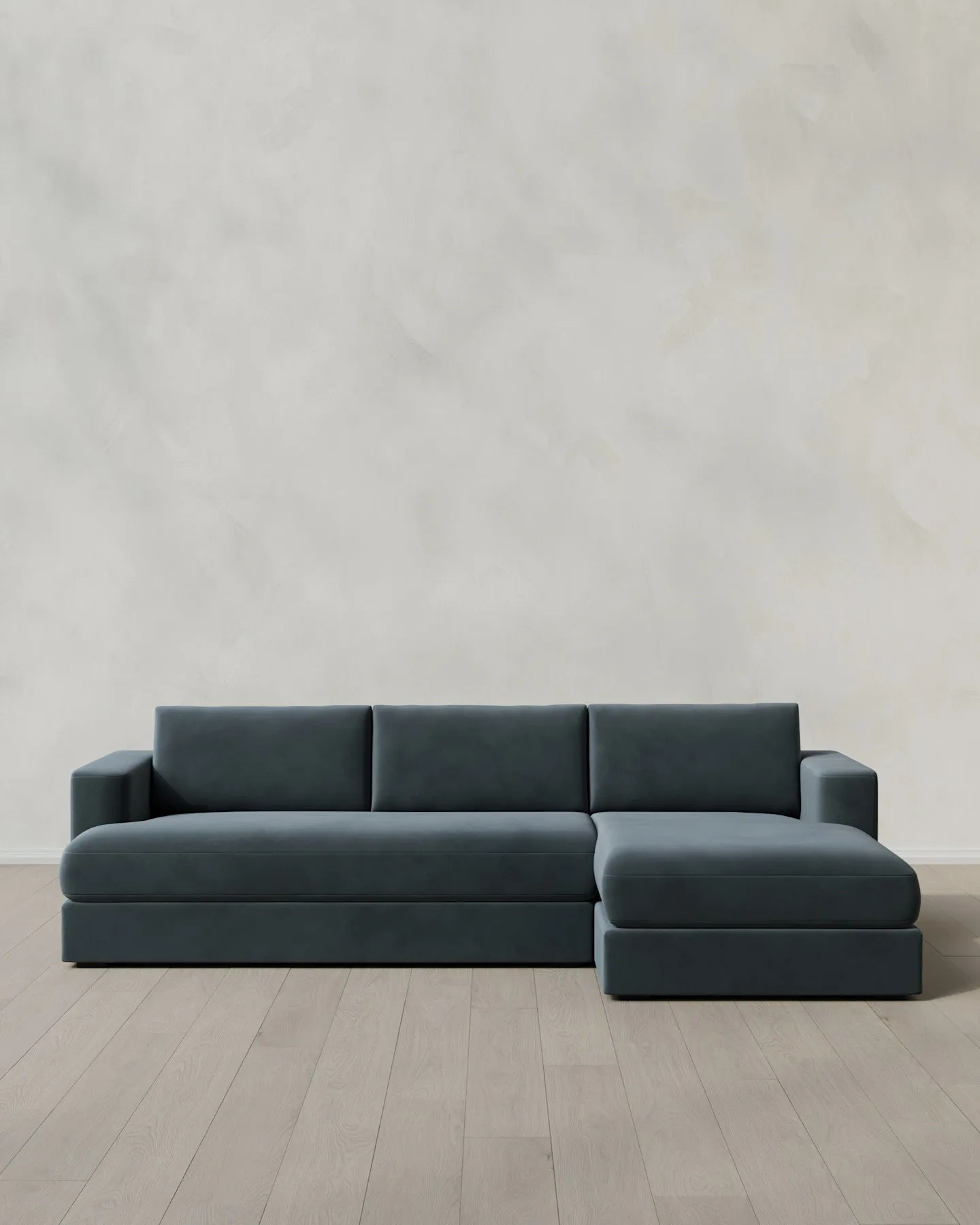 Sierra Performance Velvet Curved Arm Chaise Sectional