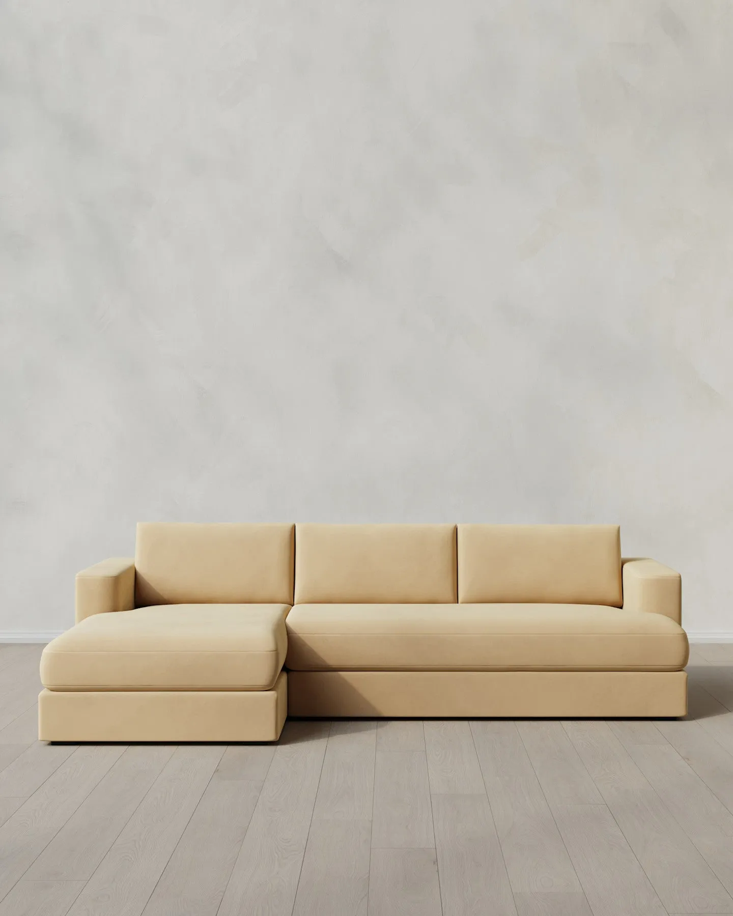 Sierra Performance Velvet Curved Arm Chaise Sectional