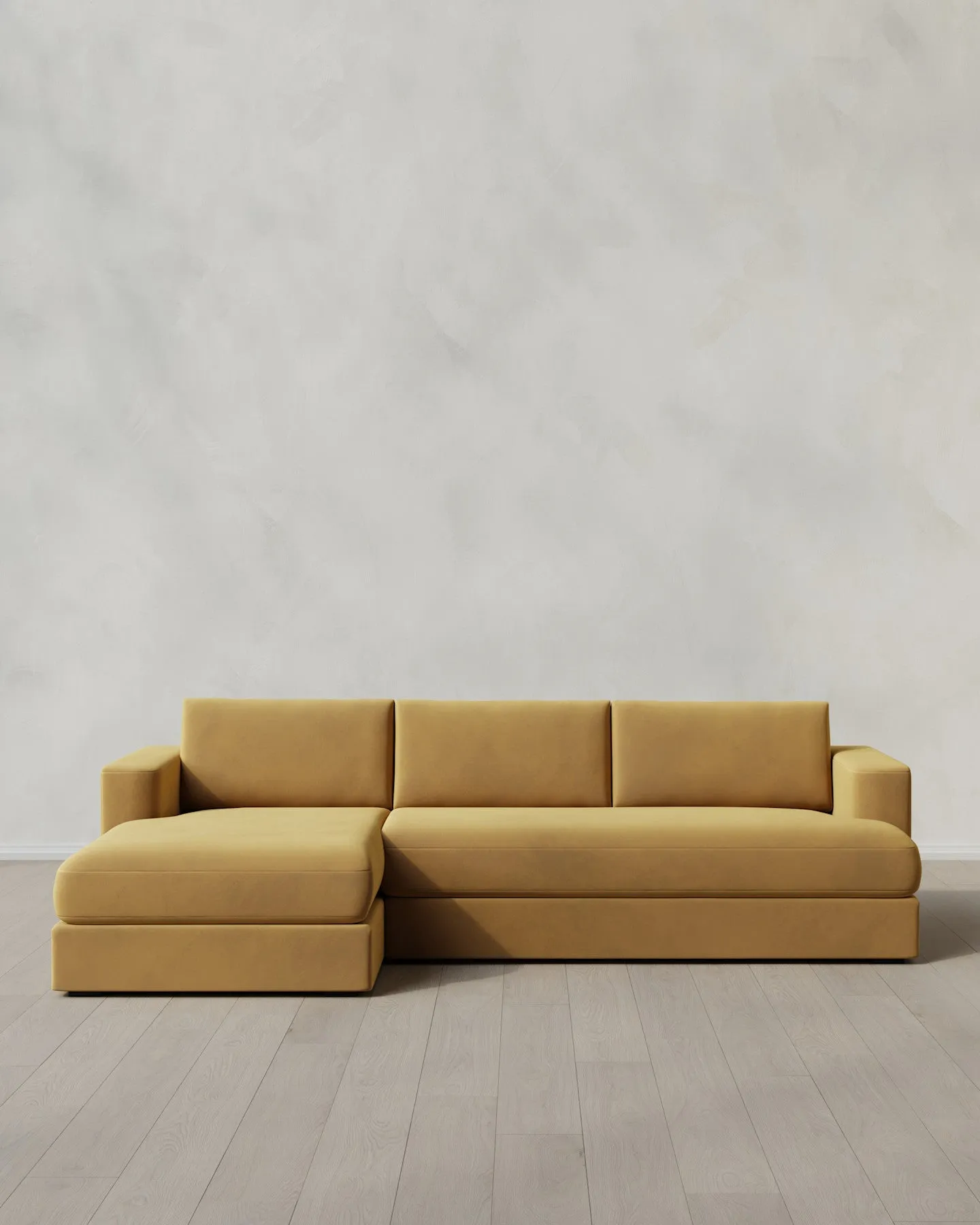 Sierra Performance Velvet Curved Arm Chaise Sectional