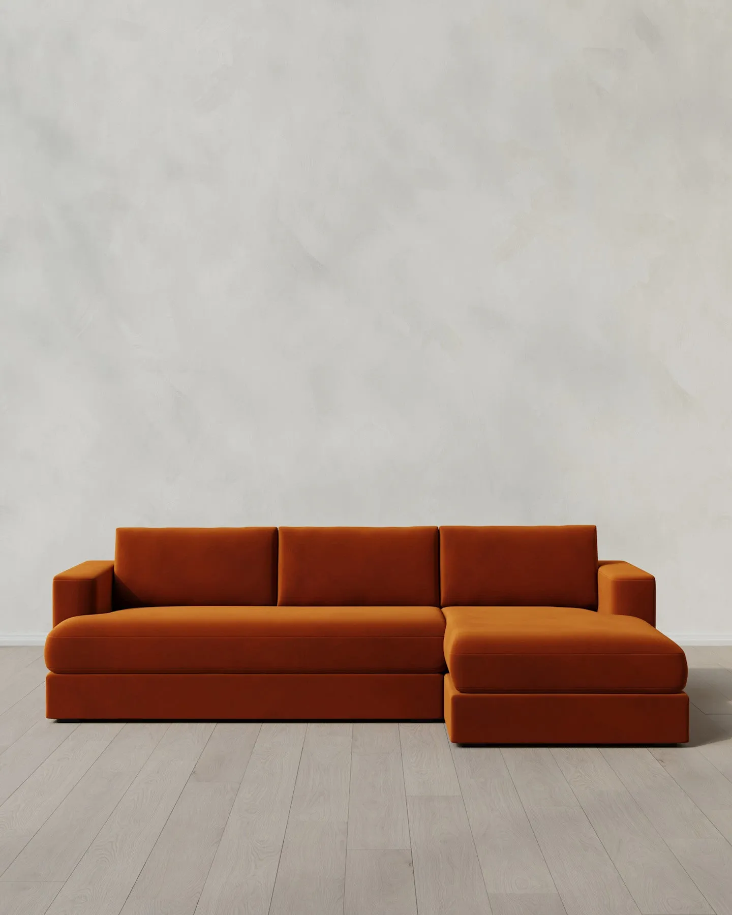 Sierra Performance Velvet Curved Arm Chaise Sectional