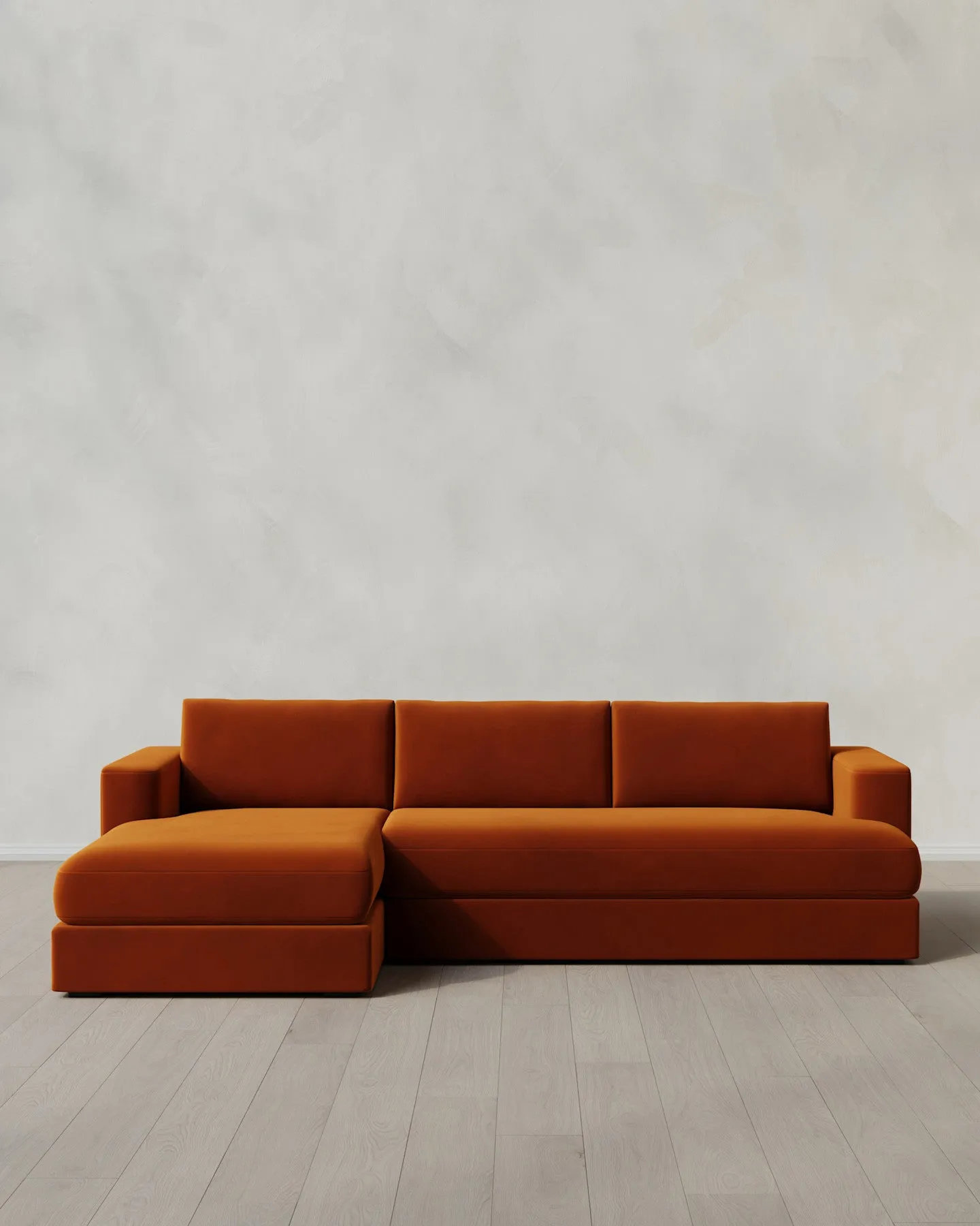 Sierra Performance Velvet Curved Arm Chaise Sectional