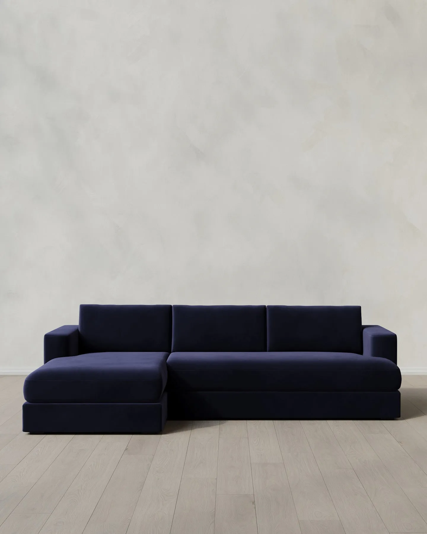 Sierra Performance Velvet Curved Arm Chaise Sectional