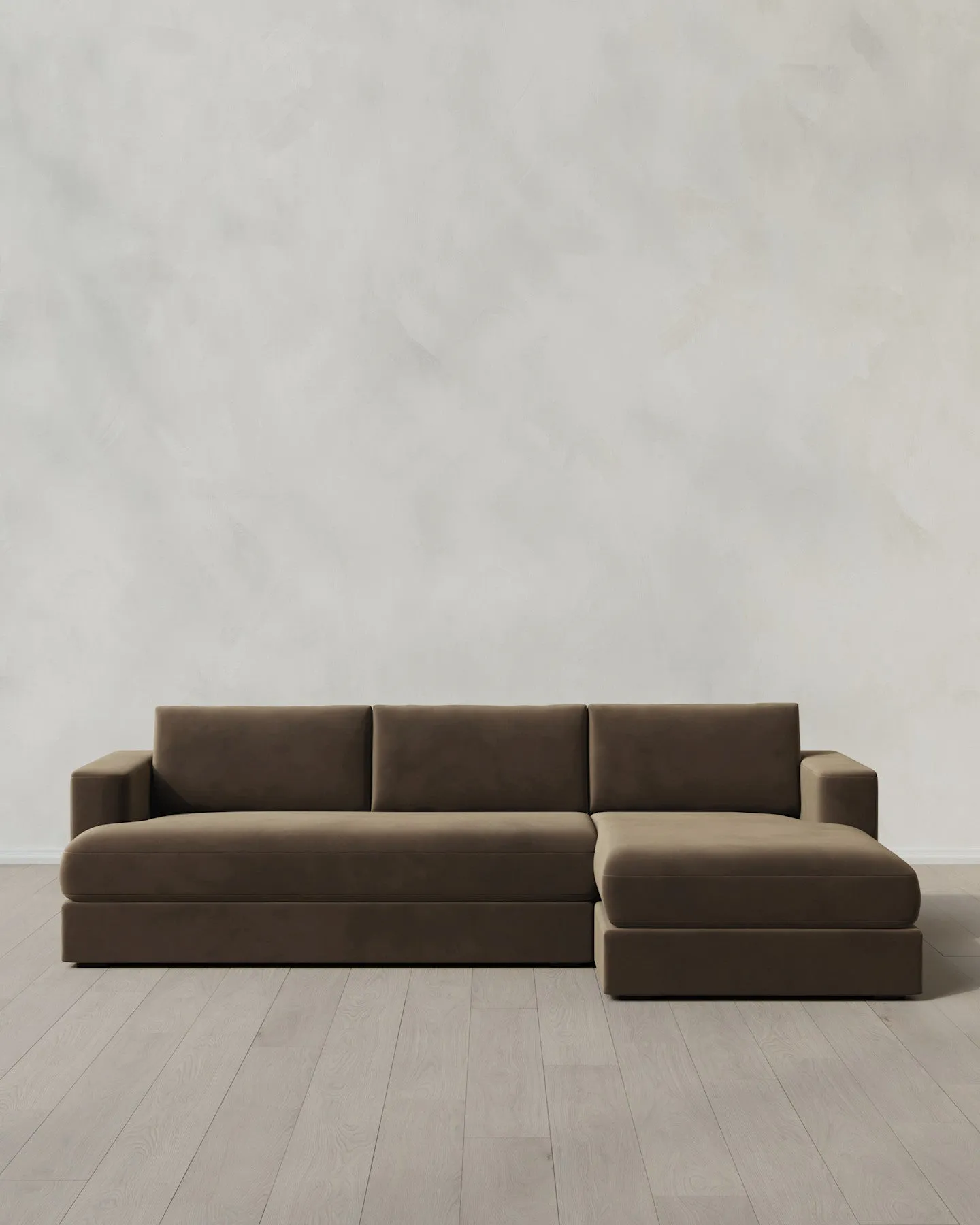 Sierra Performance Velvet Curved Arm Chaise Sectional