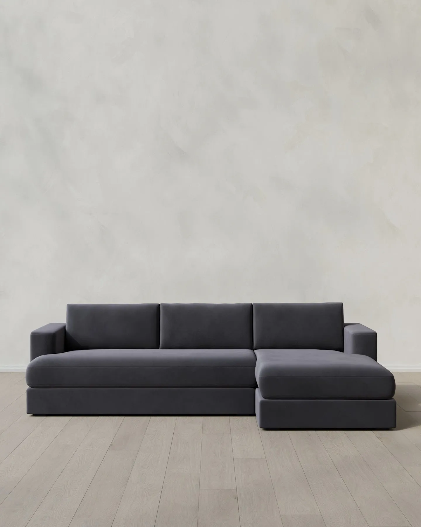 Sierra Performance Velvet Curved Arm Chaise Sectional