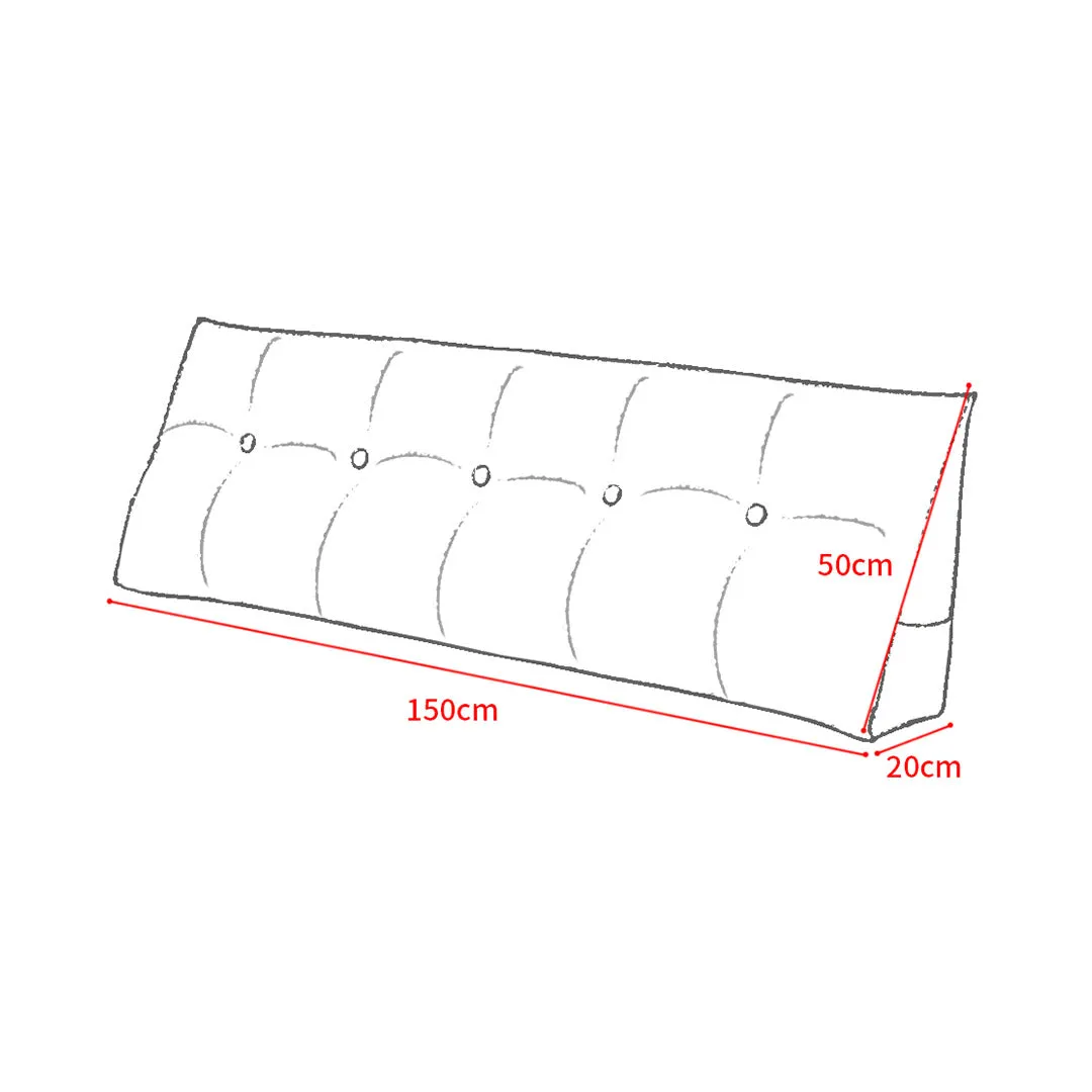 SOGA 2X 150cm Dark Grey Triangular Wedge Bed Pillow Headboard Backrest Bedside Tatami Cushion Home Decor