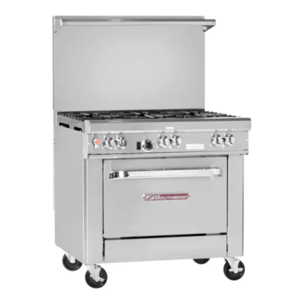Southbend 4363A Ultimate Natural Gas Range 36”, 6 Star/Saute Burners, Standard Grates With Convection Oven Base 230000 BTU