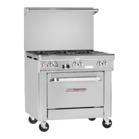 Southbend 4363A Ultimate Natural Gas Range 36”, 6 Star/Saute Burners, Standard Grates With Convection Oven Base 230000 BTU