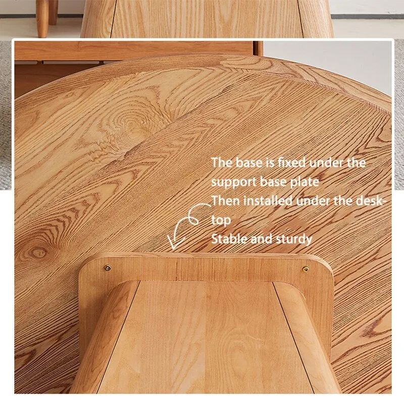 Stable Wooden Dining Room Set with Rock Slab Tabletop