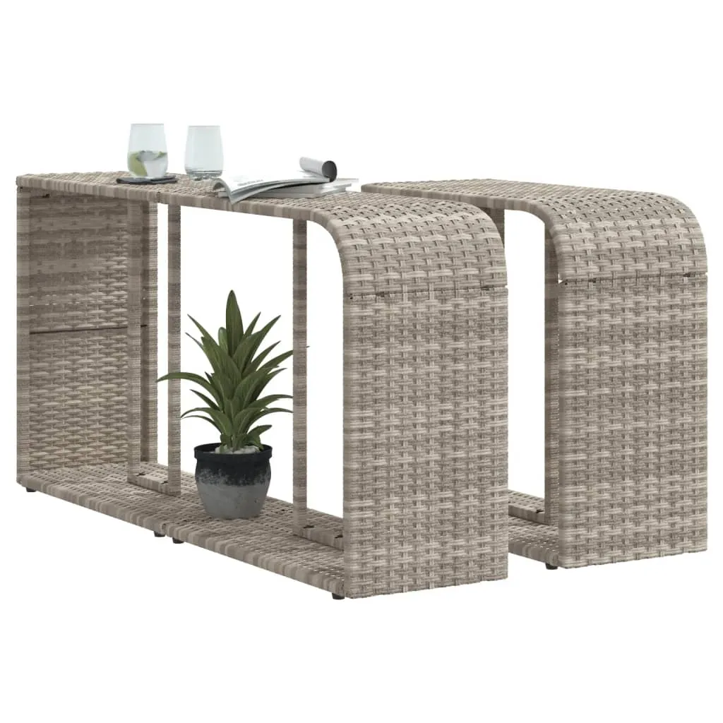 Storage Shelves 2 pcs Light Grey Poly Rattan